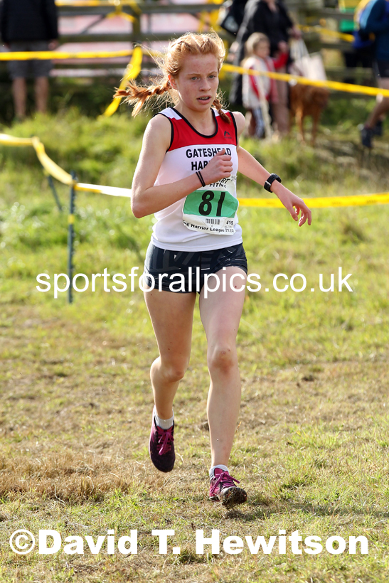 Girls under-15s 2021 North Eastern Harrier League, Druridge Bay. Photo: David T. Hewitson/Sports for All Pics